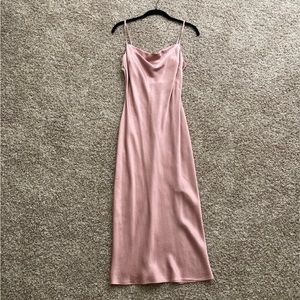 Express Satin Cowl Neck Dress
